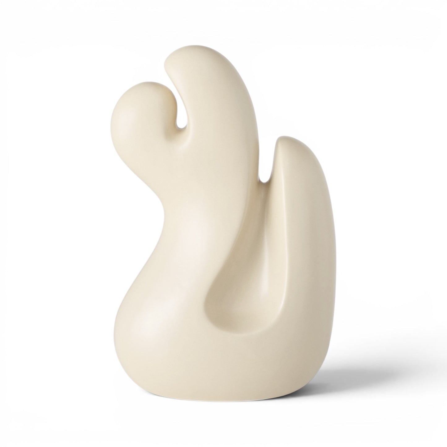Abstract Beeldje Modern Beige Zijkant