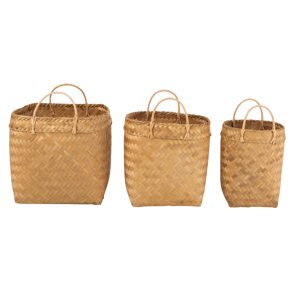 Bamboe Opbergmand Vierkant Zijkant