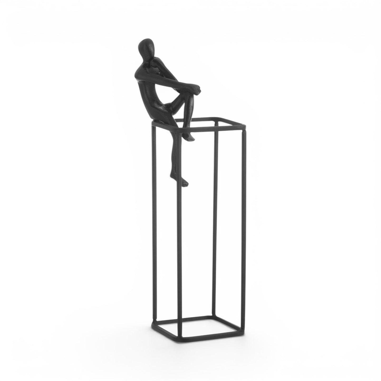Beeldje Mens Denkend Zwart 40 cm