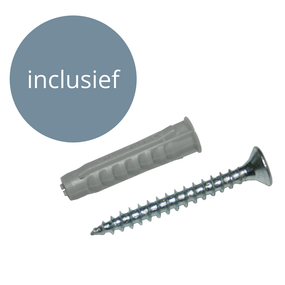 Bevestigingsmateriaal inbegrepen