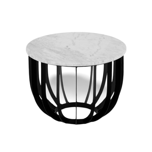 Bijzettafel Marmer Rond Wit Ø 50 cm