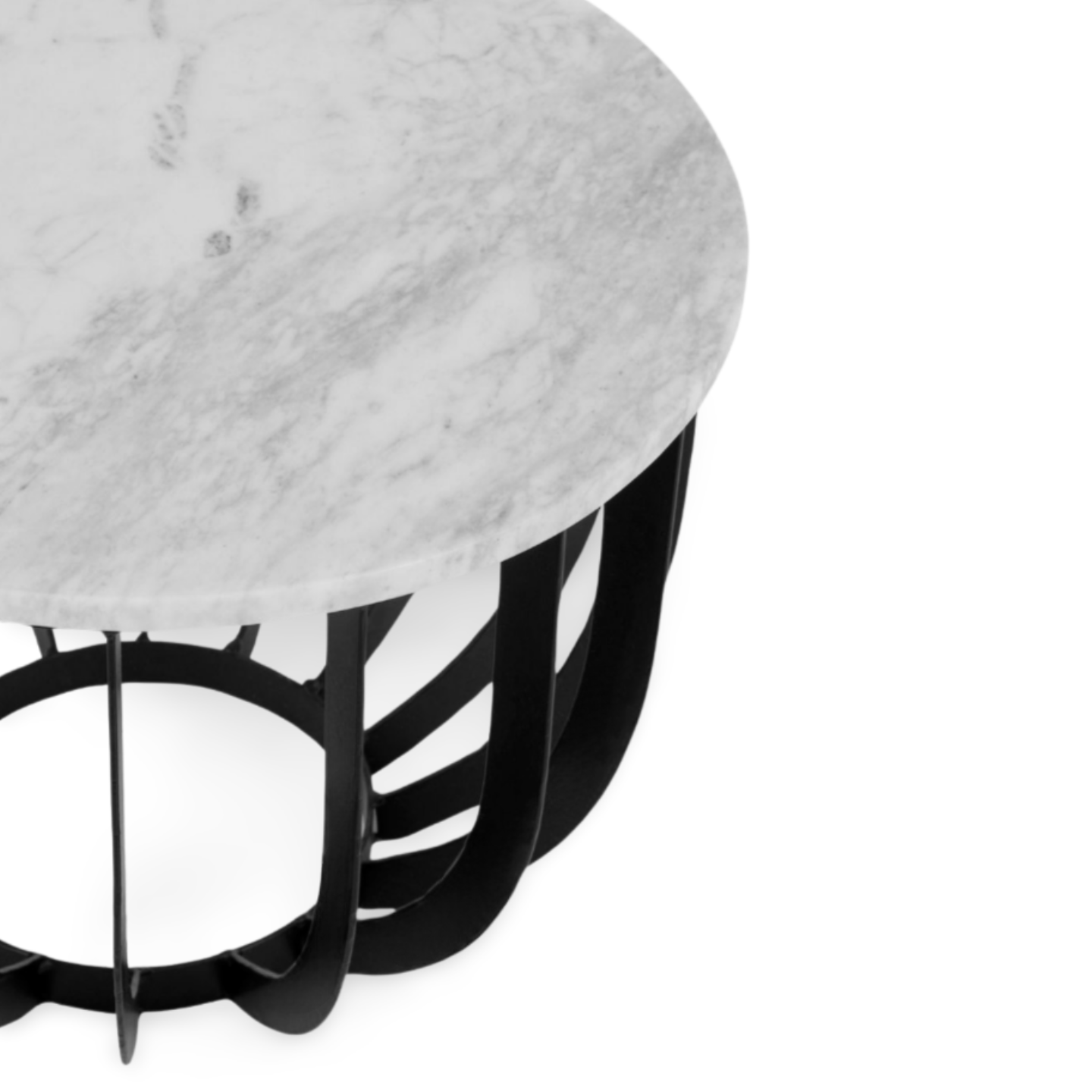 Bijzettafel Marmer Rond Wit Detail