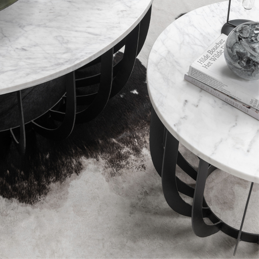 Bijzettafel Marmer Rond Wit Sfeerfoto