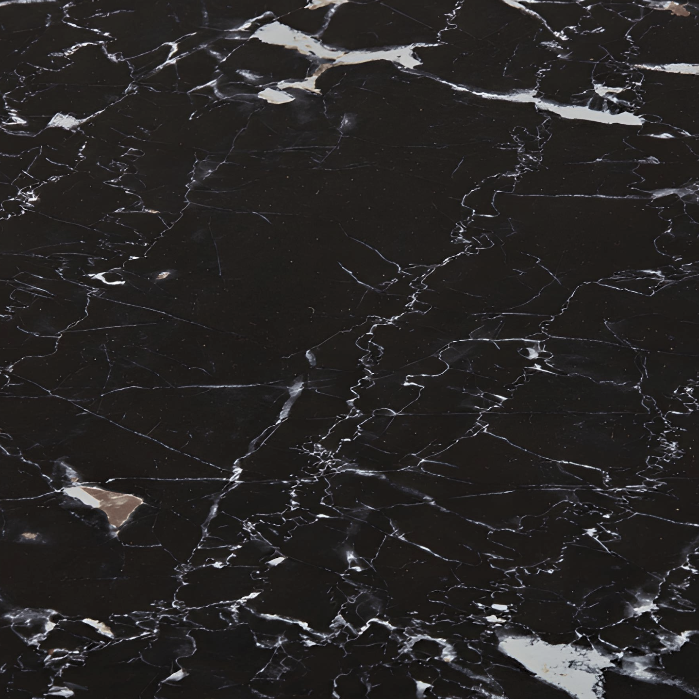 Bijzettafel Marmer Zwart Rond Detail