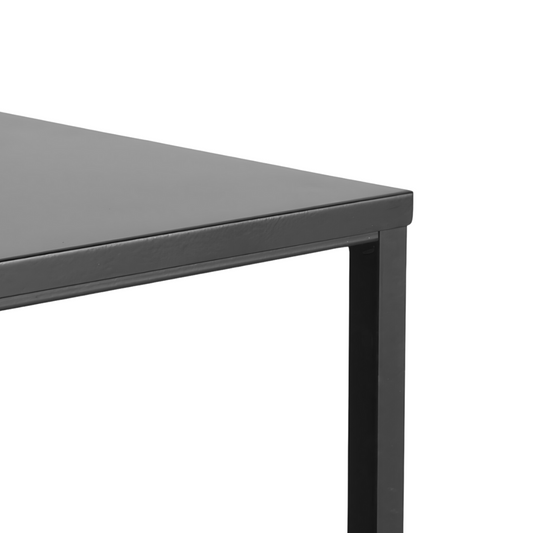 Bijzettafel Zwart Vierkant Metaal Detail