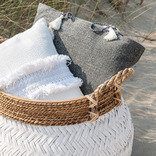 Bohemian Sierkussen Ibiza Wit Sfeerfoto