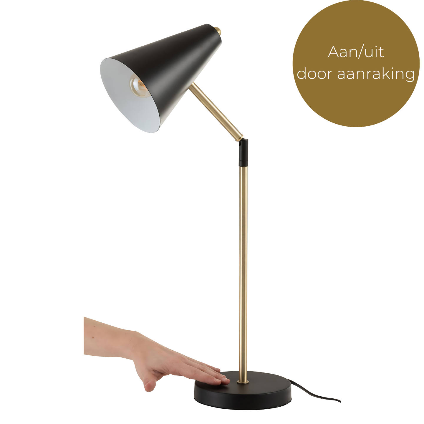Bureaulamp Design Zwart Goud Touch
