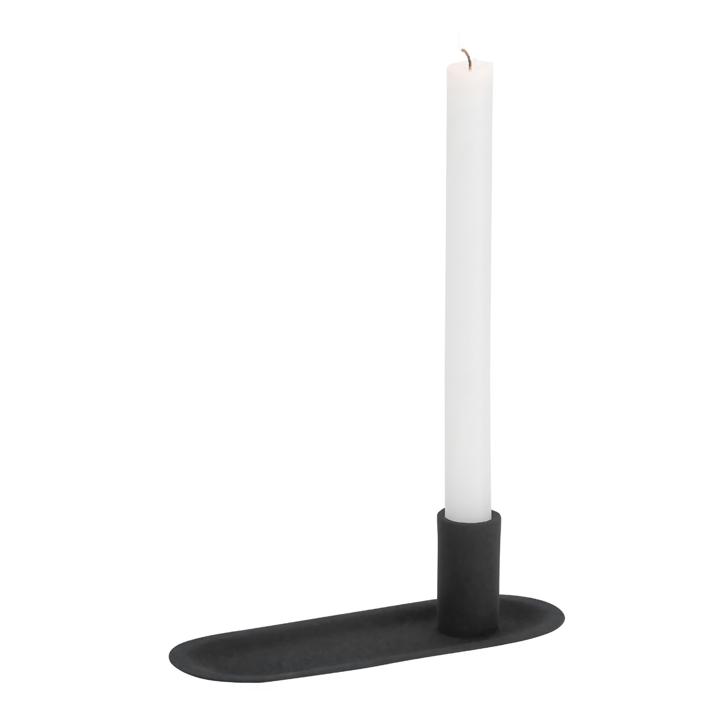 Design Kandelaar Scandinavisch Zwart Met Kaars