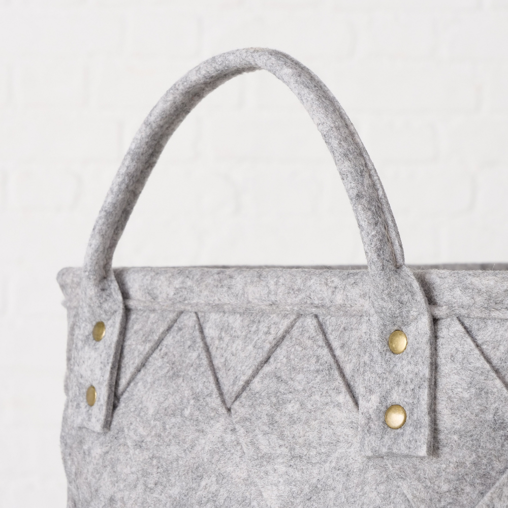 Design Opbergmand Vilt Grijs Detail