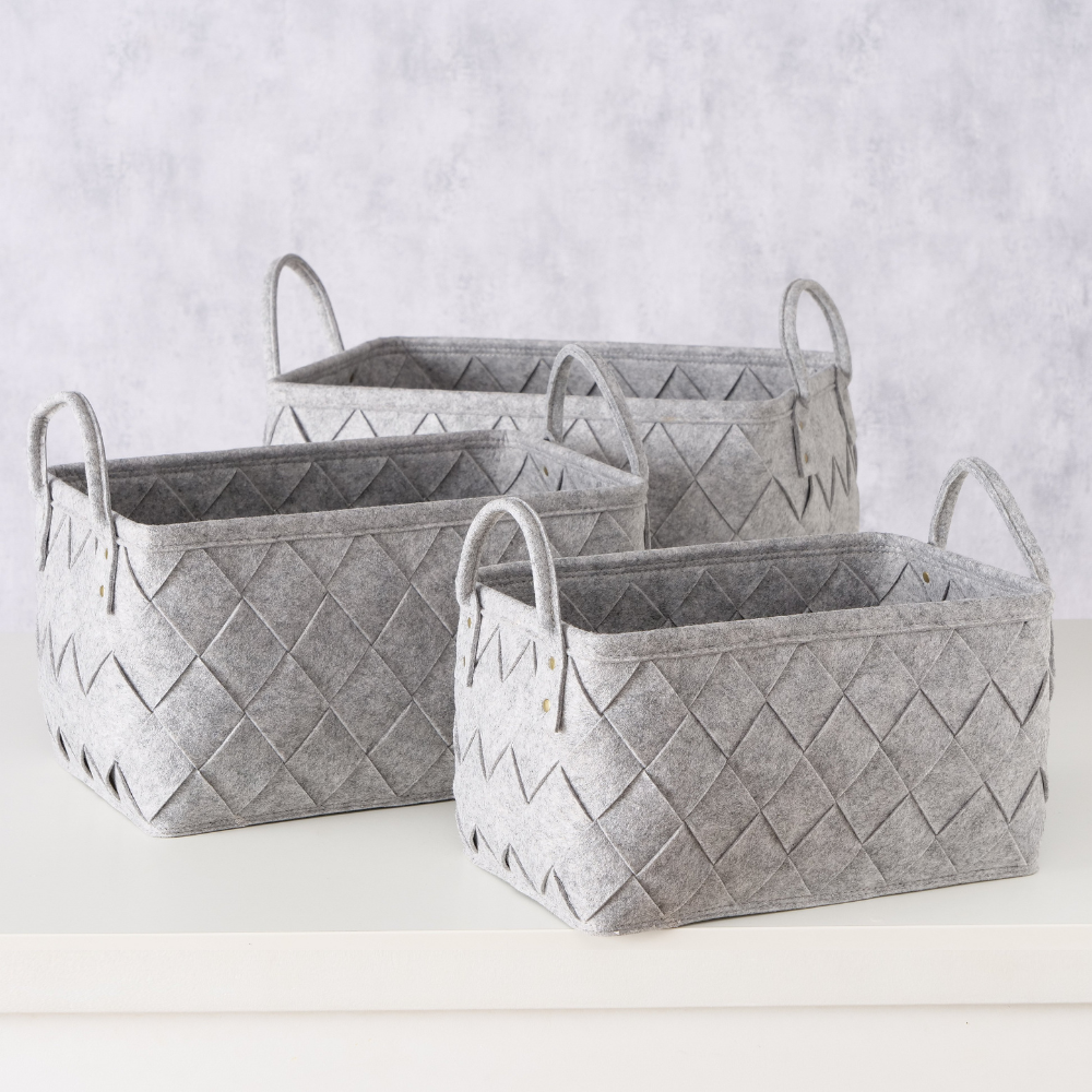 Design Opbergmand Vilt Grijs Sfeerfoto