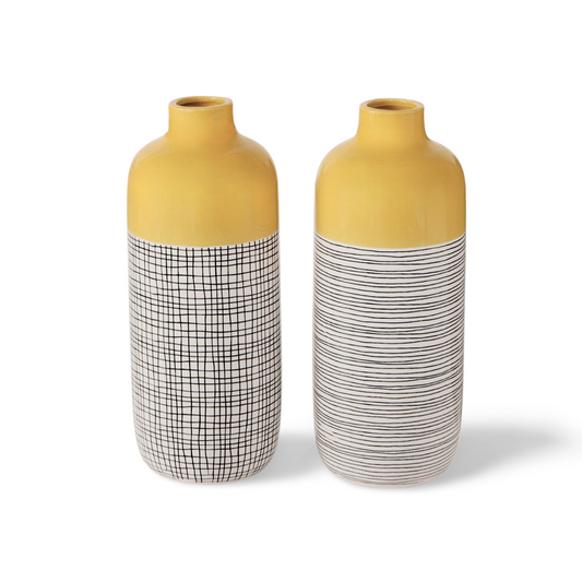 Gele Vaas Modern 31 cm - Set 2