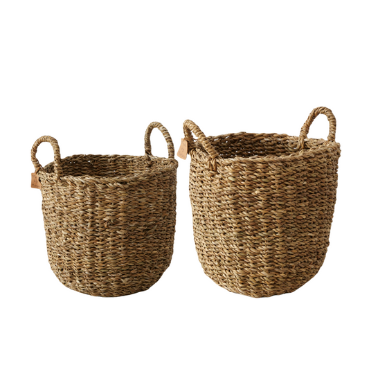 Gevlochten Opbergmand Zeegras - Set 2