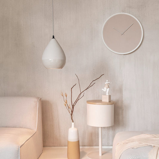 Hanglamp Scandinavisch Beige Porselein Sfeerfoto