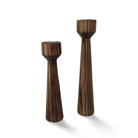 Houten Kandelaar Scandinavisch - Set 2