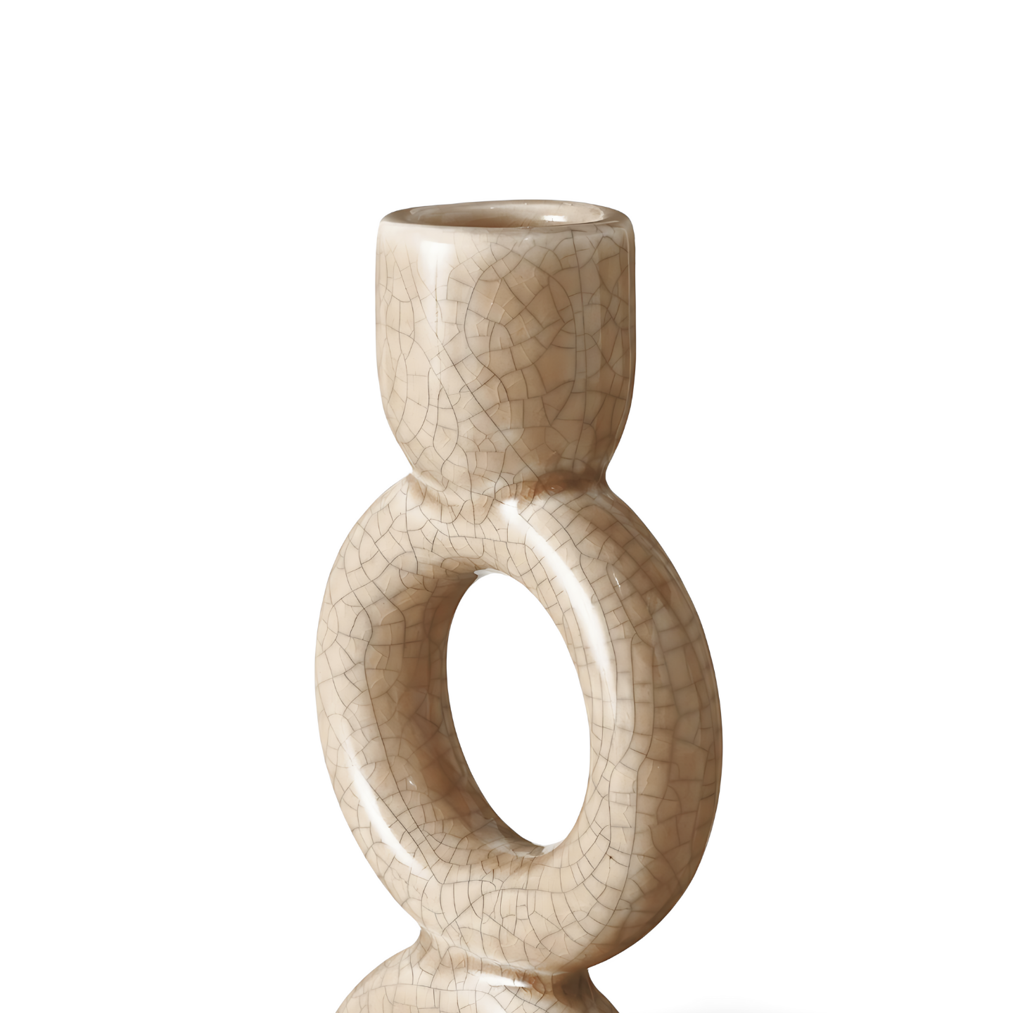 Kandelaar Keramiek Beige Detail