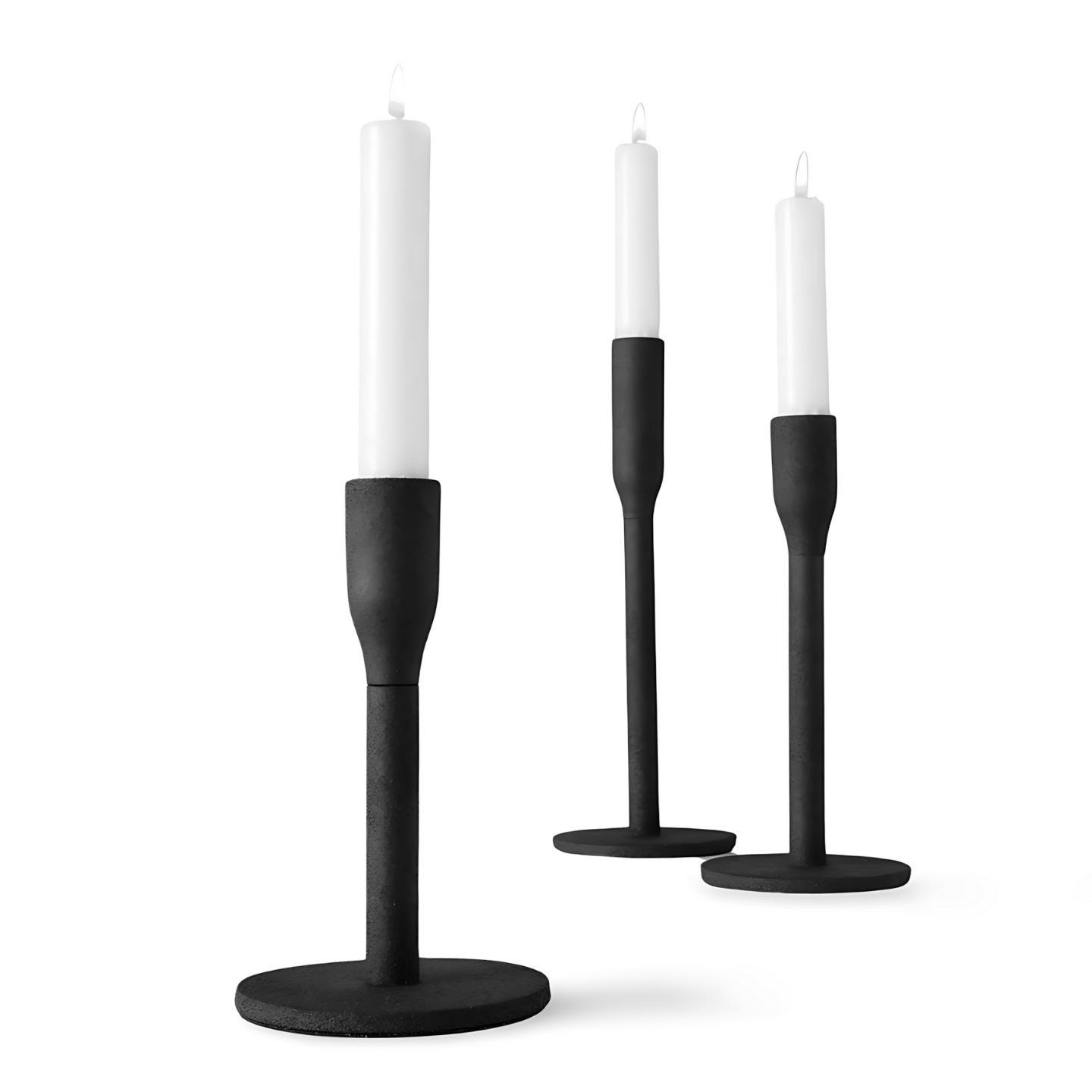 Kandelaar Modern Zwart Metaal In Situatie