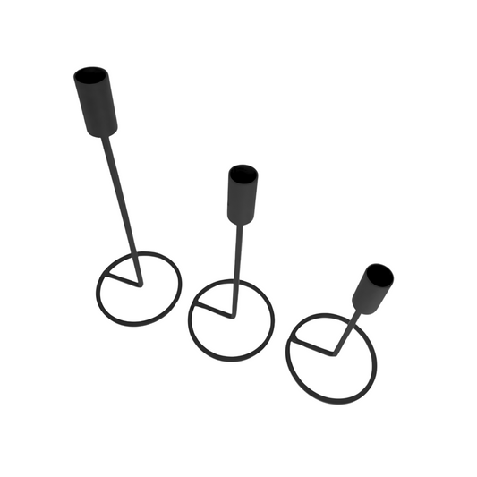 Kandelaar Zwart Metaal Bovenaanzicht