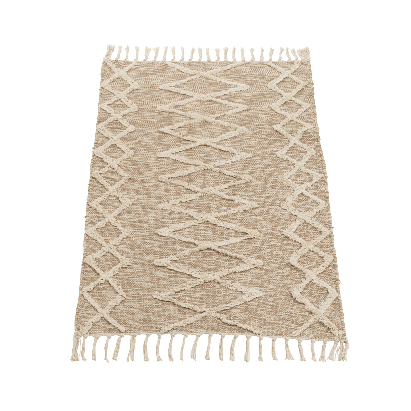 Klein Boho Vloerkleed Beige/Zandkleur 100 x 60 cm