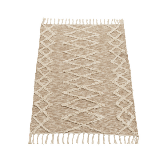 Klein Boho Vloerkleed Beige/Zandkleur 100 x 60 cm