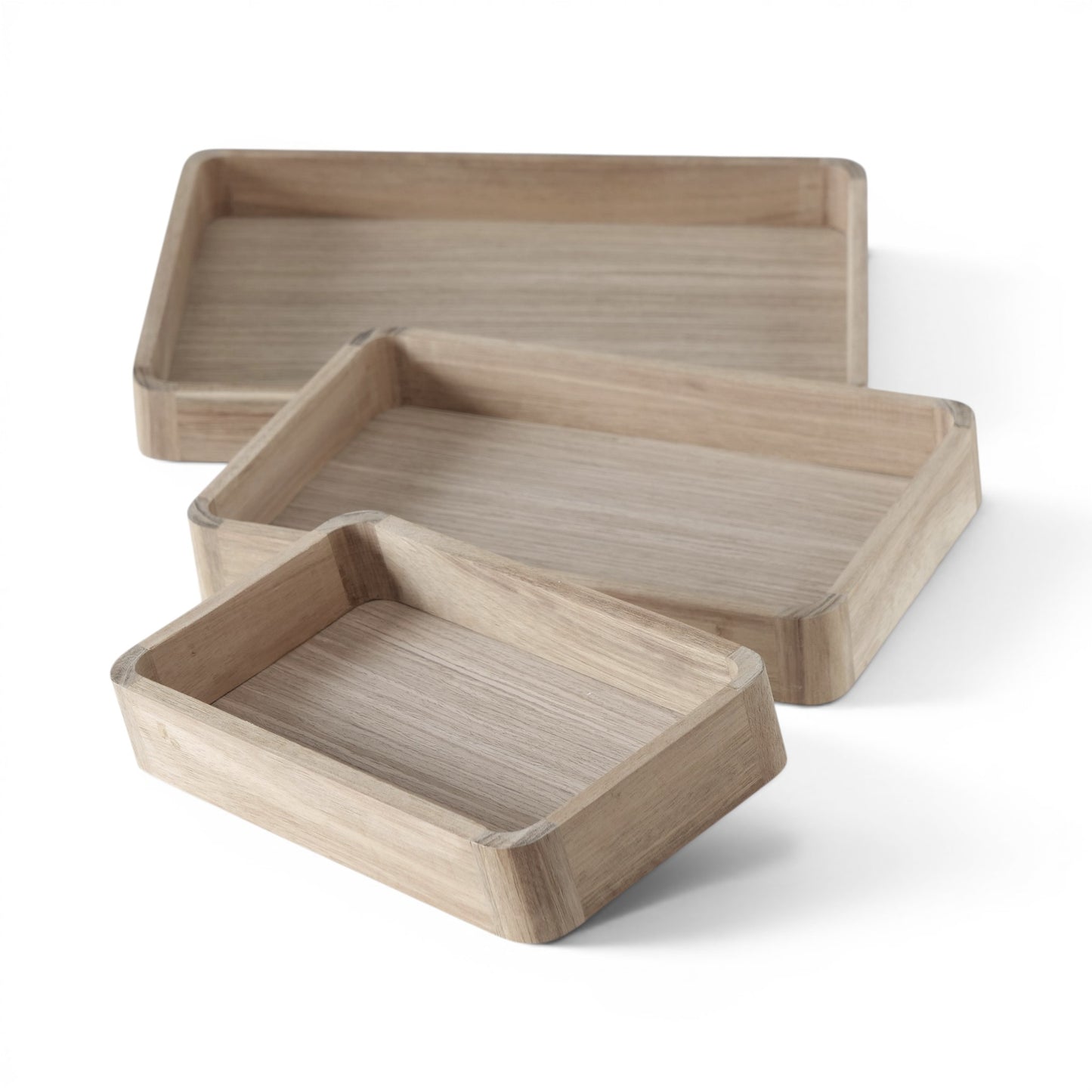 Klein Dienblad Hout Rechthoekig - Set 3 - Bovenaanzicht