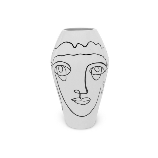 Kleine Decoratieve Vaas Wit Modern 22 cm