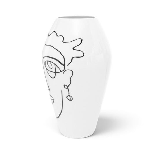 Kleine Decoratieve Vaas Wit Modern 22 cm Zijaanzicht