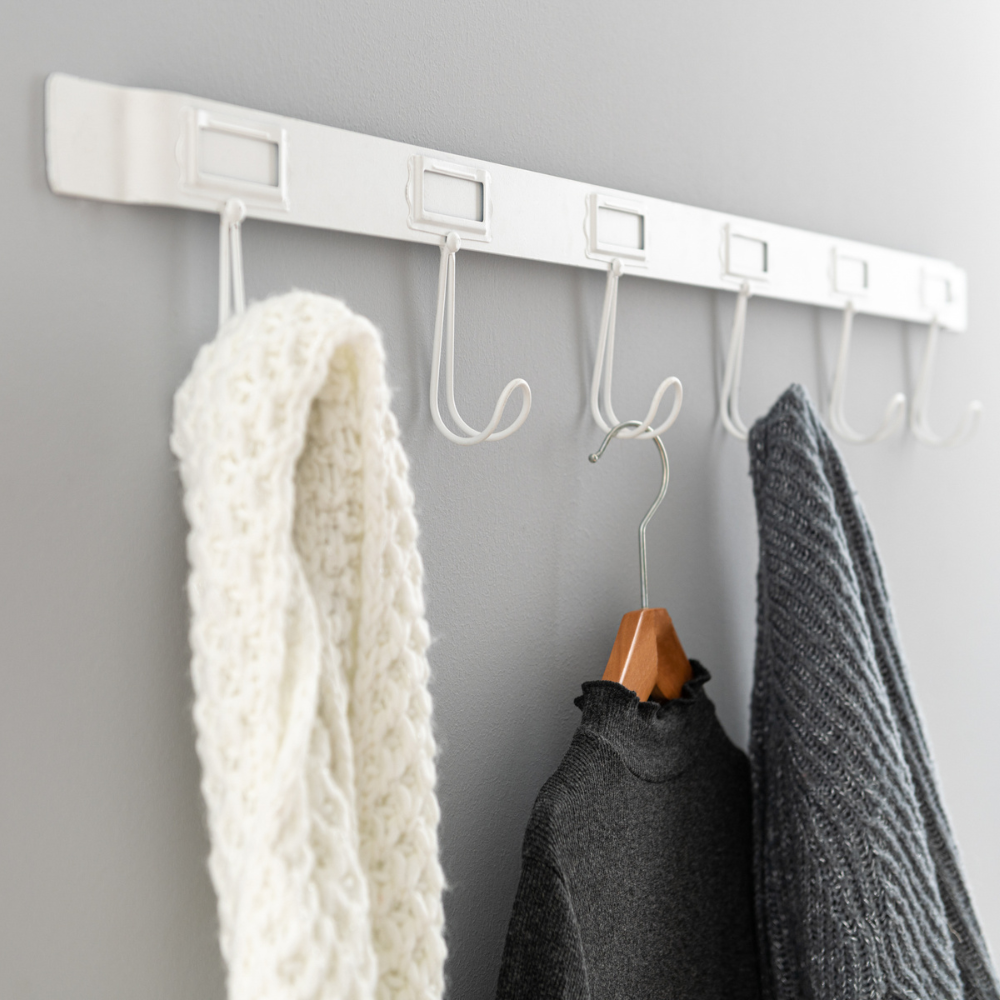 Kleine Kapstok Wit Metaal Sfeerfoto