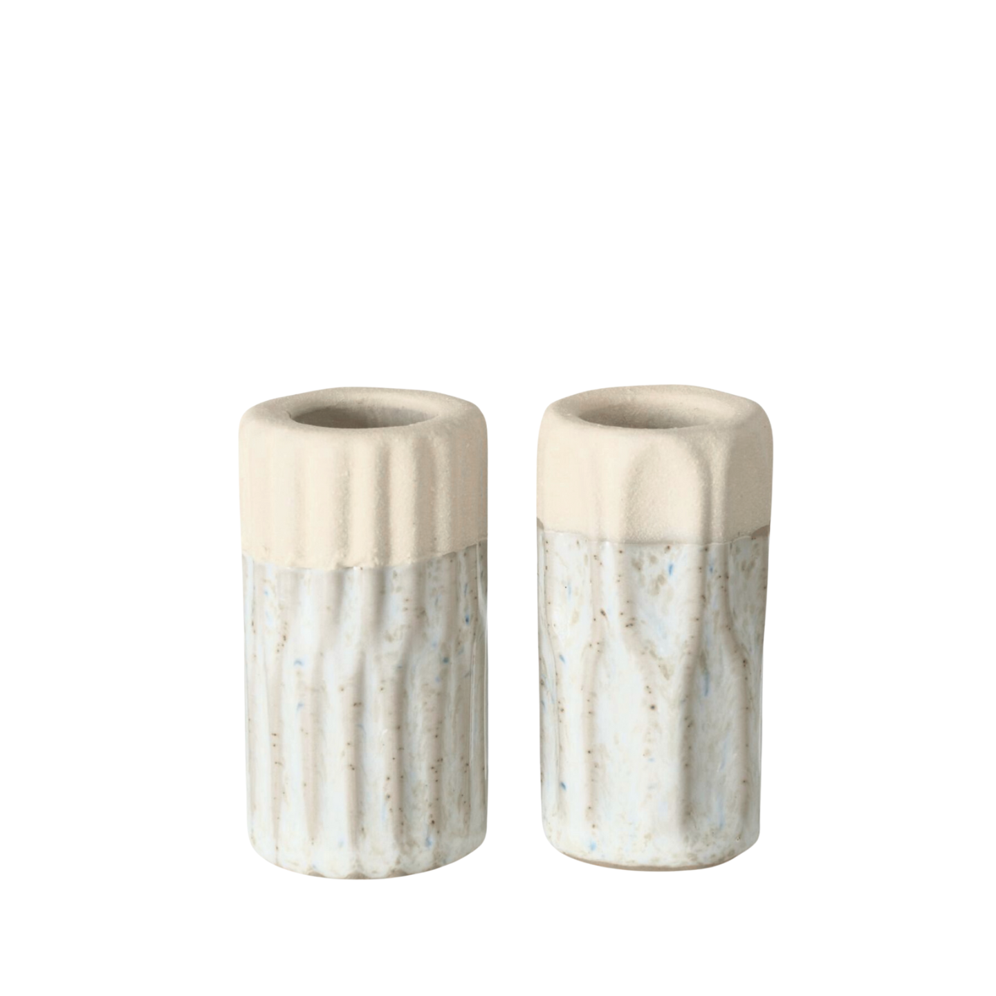 Kleine Mini Kandelaar Beige - Set 2