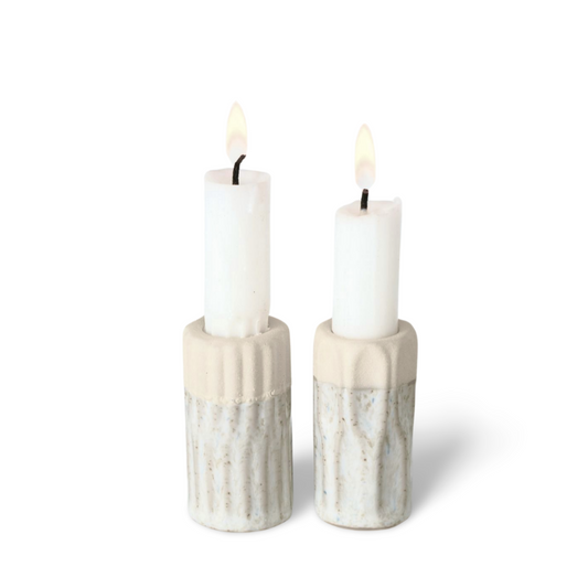 Kleine Mini Kandelaar Beige In Situatie