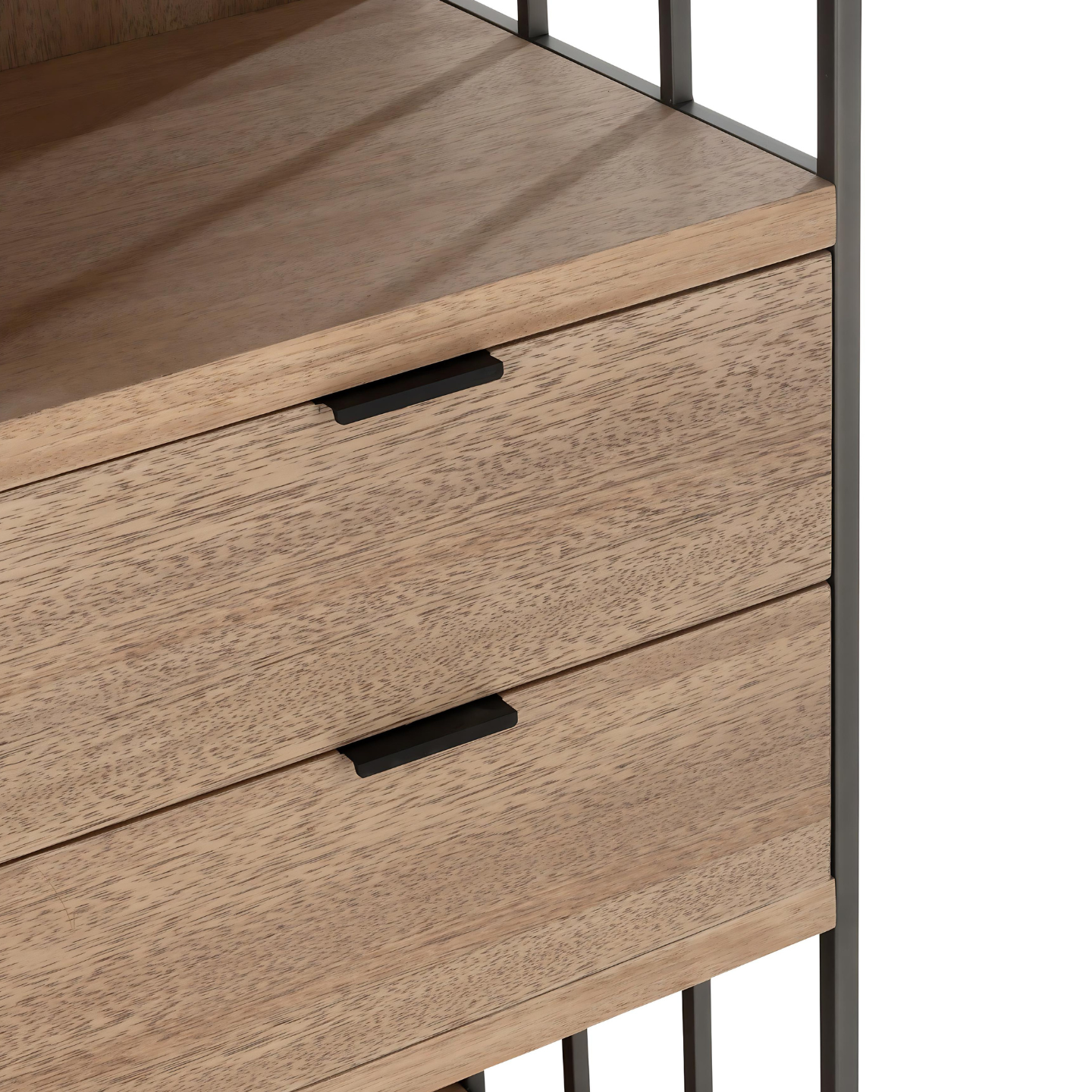 Kleine Wandkast Hout Laag Bruin Detail