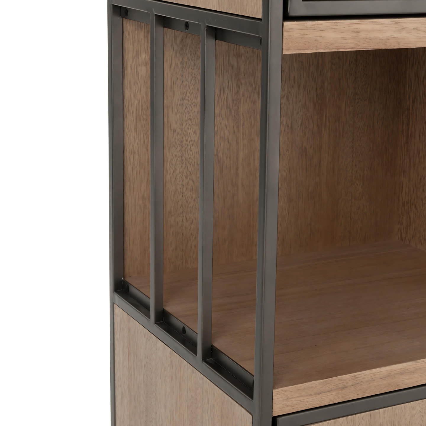 Kleine Wandkast Hout Laag Bruin Detail 2