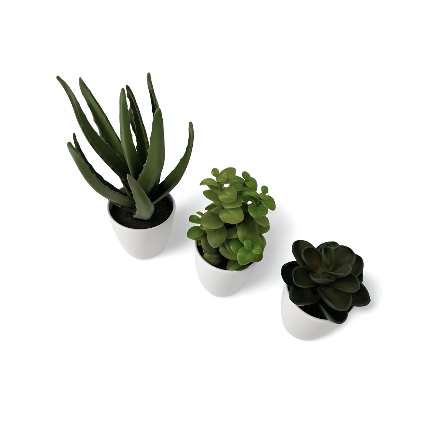 Kunst Vetplantjes In Pot Wit 23 cm - Bovenaanzicht