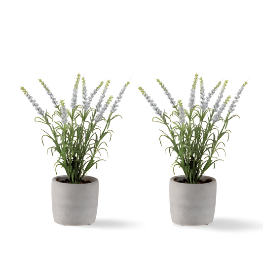 Kunstplant Lavendel In Pot 28 cm - Set van 2