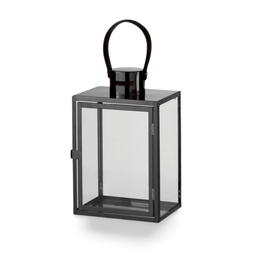 Lantaarn Zwart Metaal Glas 44 cm