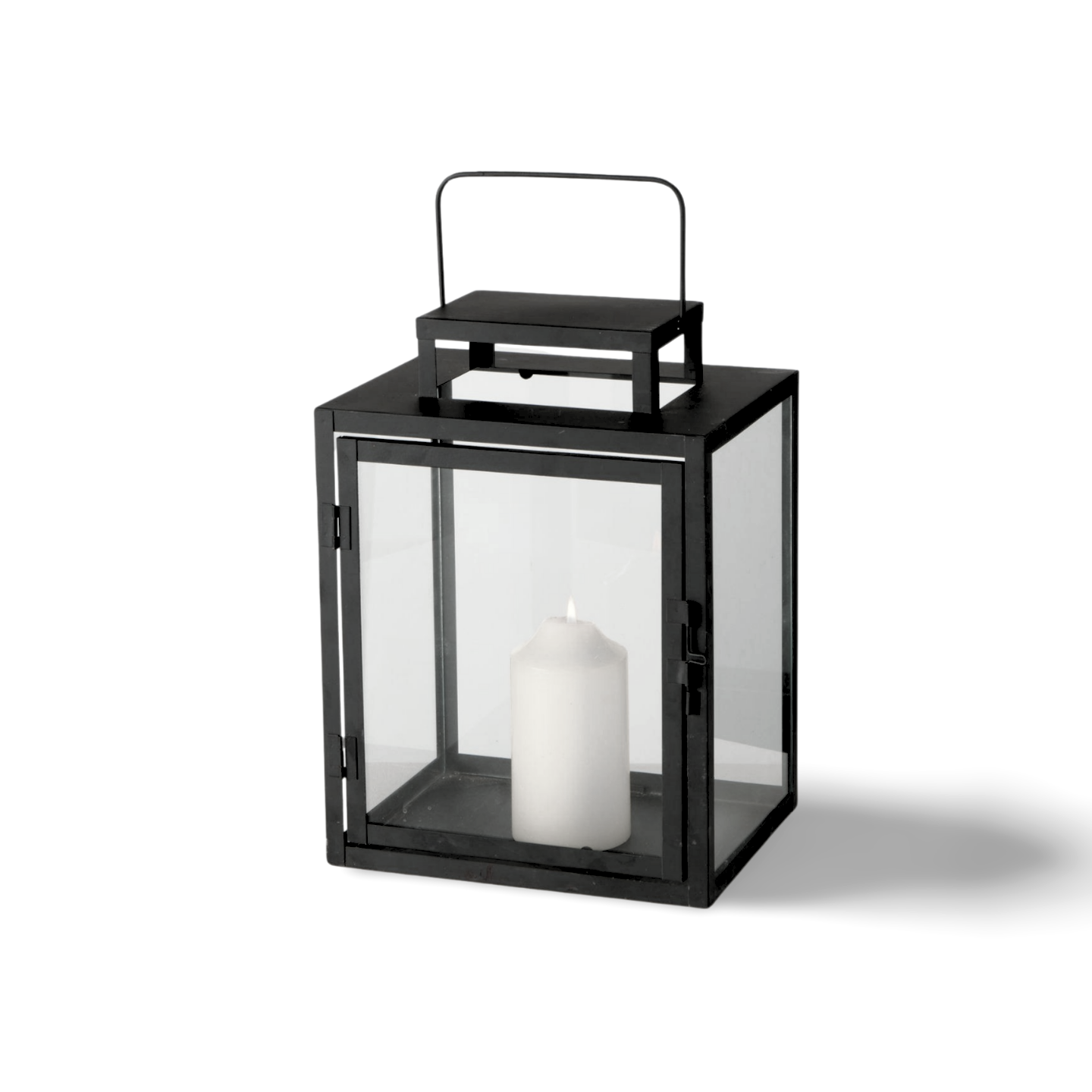 Lantaarns Zwart Glas Metaal