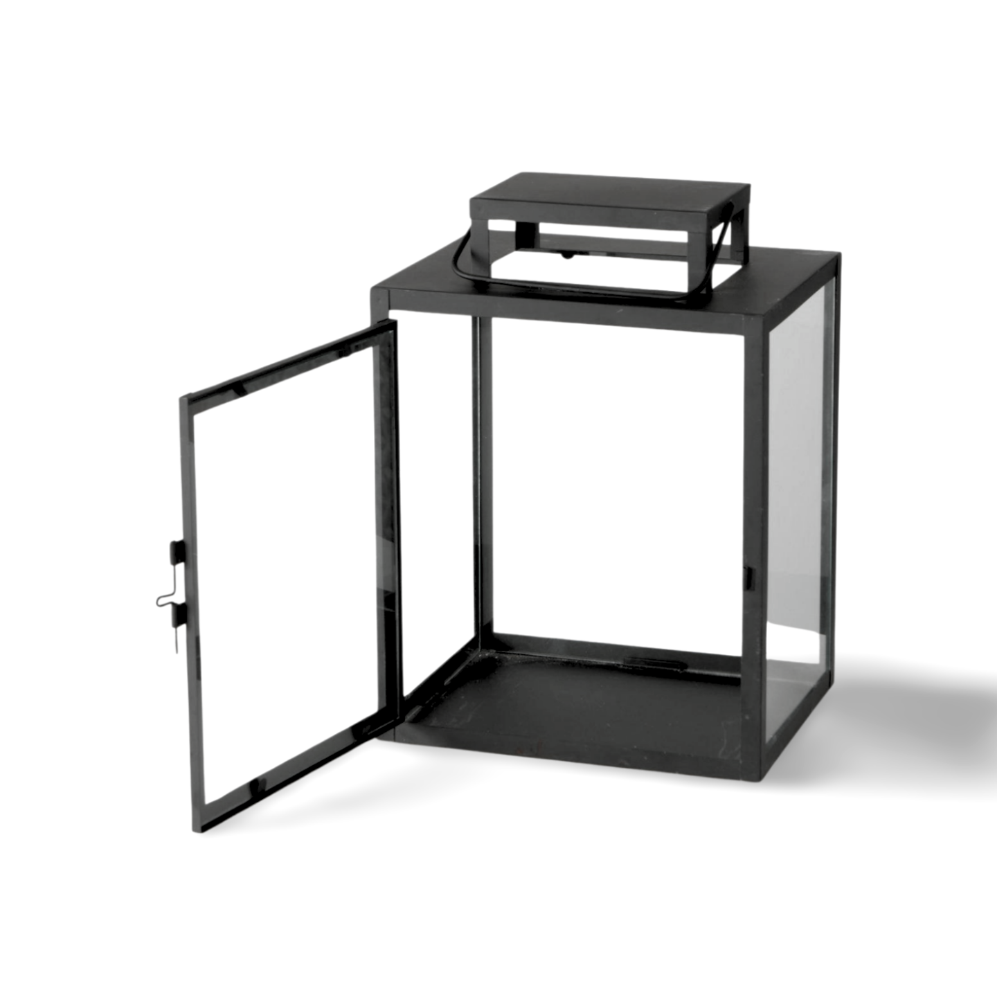 Lantaarns Zwart Glas Metaal 2