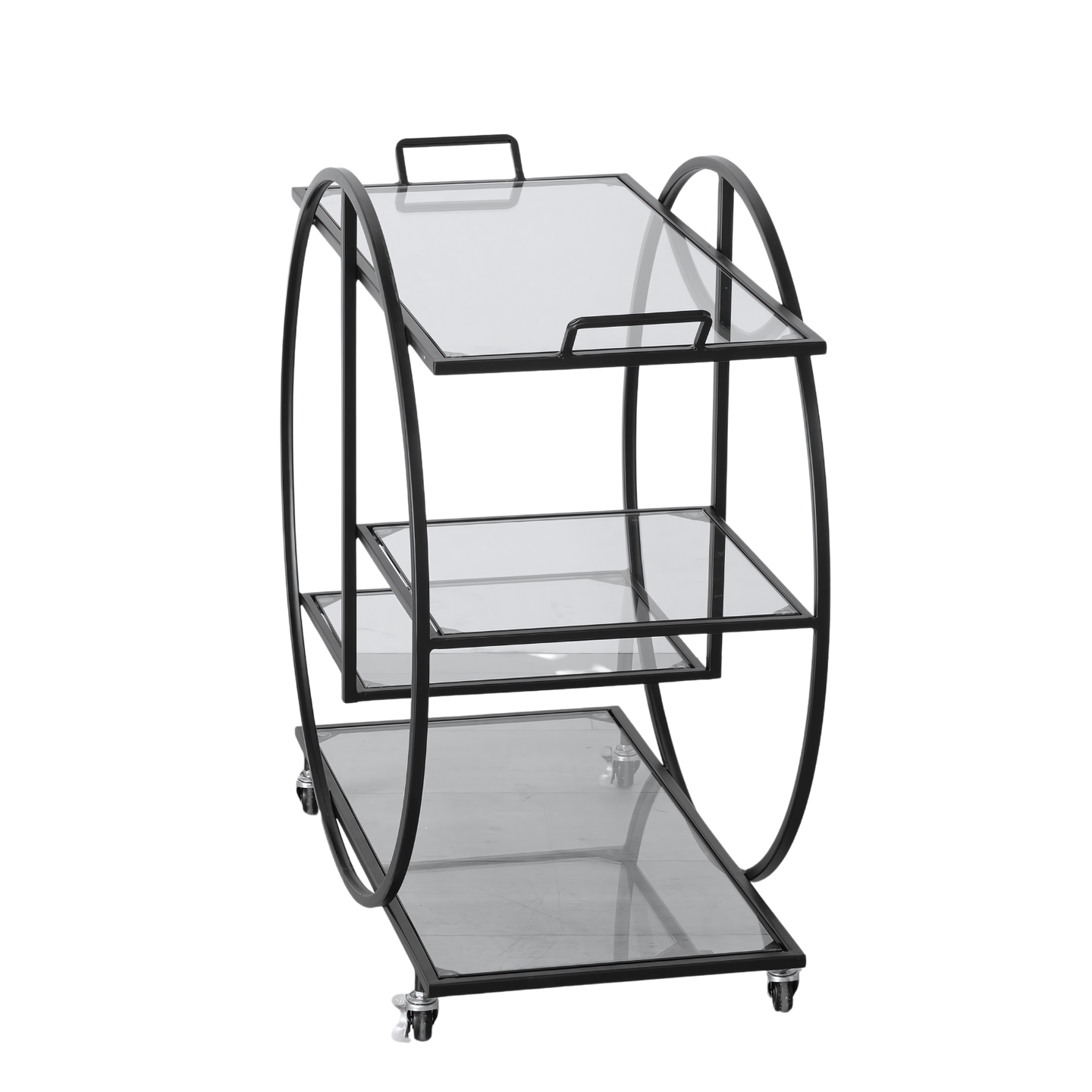 Luxe Bar Trolley Zwart Zijkant