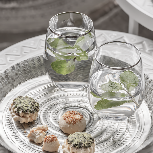 Luxe Bol Drinkglas Zilver Sfeerfoto