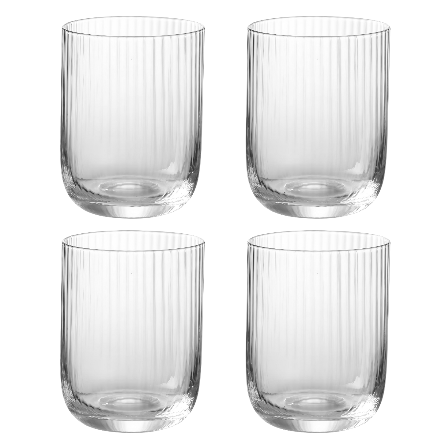 Luxe Geribbeld Design Waterglas - Set 4