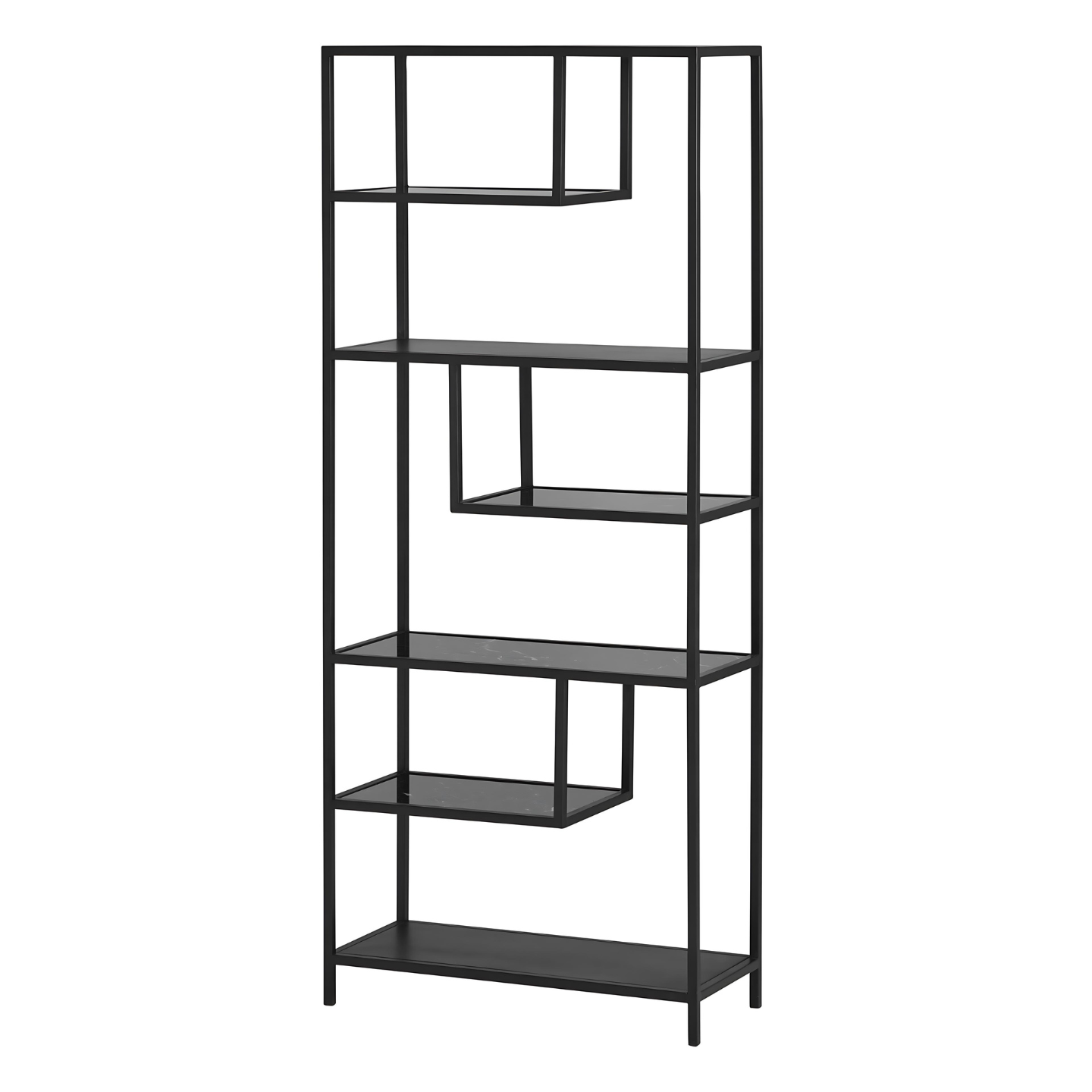 Luxe Open Vakkenkast Zwart Metaal