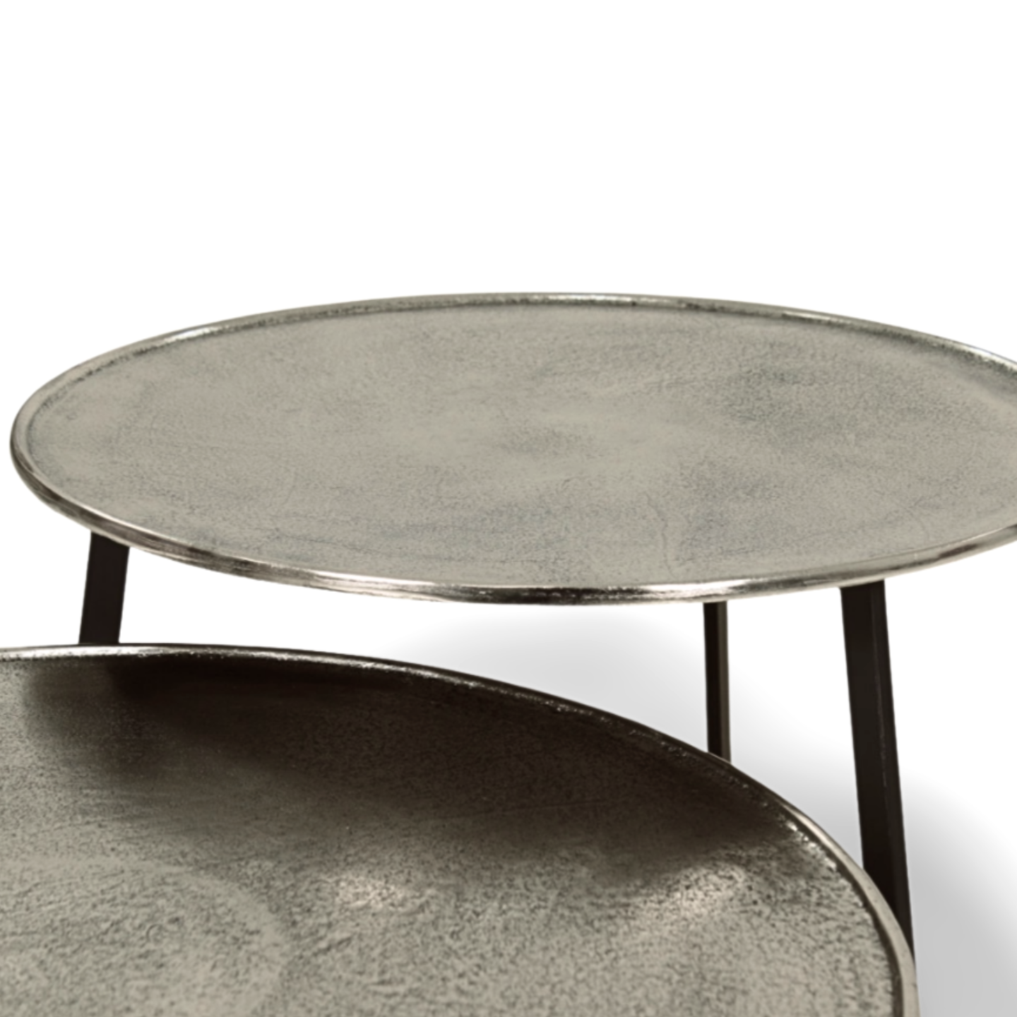 Luxe Salontafel Aluminium Rond Zilver Tafelblad