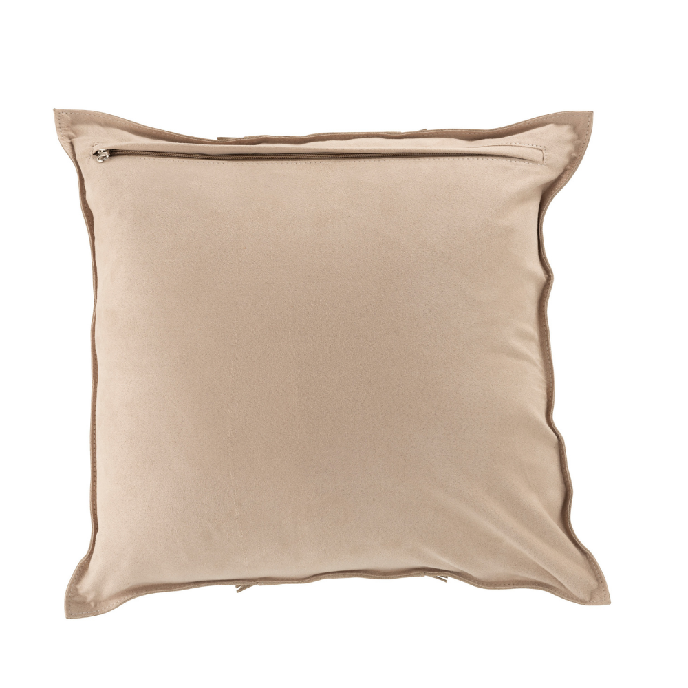 Luxe Sierkussen Bohemian Leer Beige Achterkant