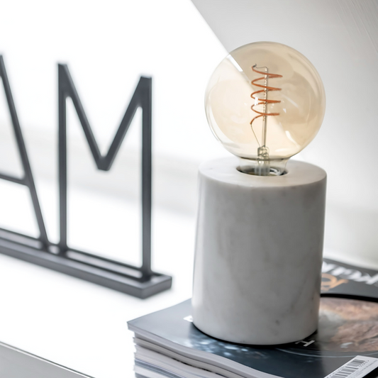 Luxe Tafellamp Marmer Wit Sfeerfoto