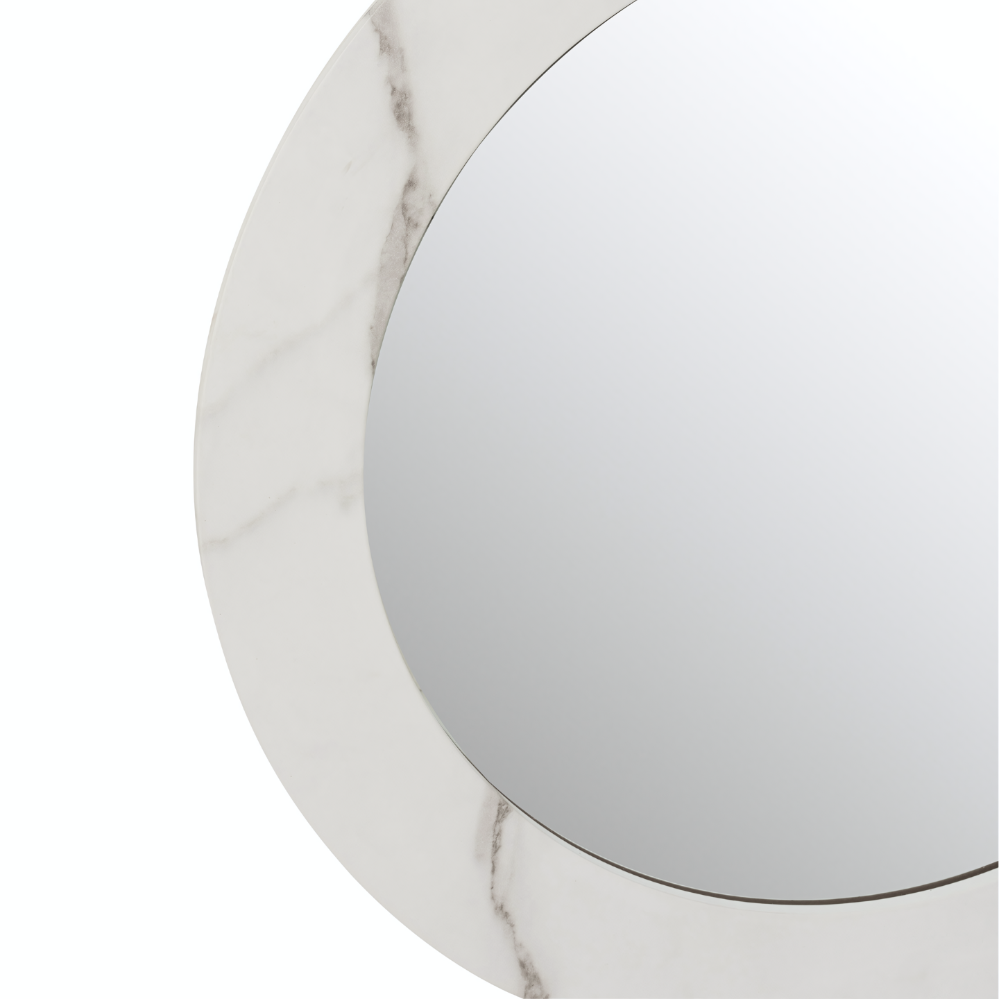 Luxe Wandspiegel Wit Marmer Rond Detail