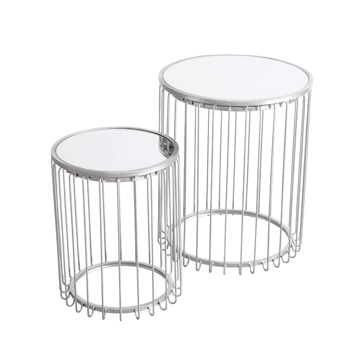 Luxe Zilveren Bijzettafel - Set 2