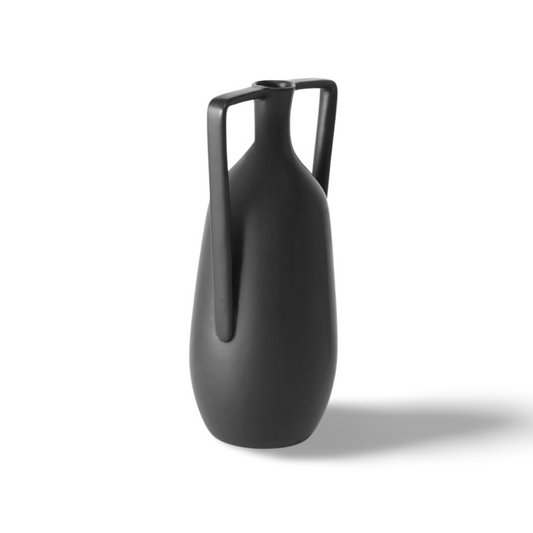 Mat Zwarte Vaas Modern 36 cm - 2