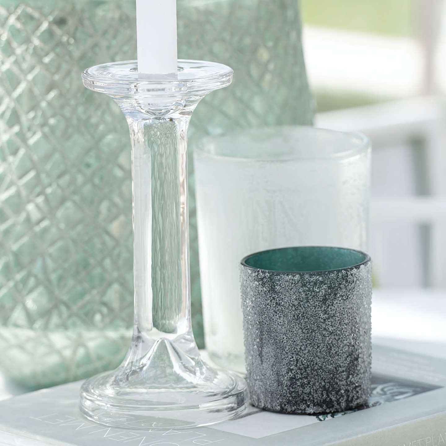 Moderne Kandelaar Glas Design Sfeerfoto