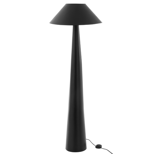 Moderne Staande Vloerlamp Zwart Metaal - Met Kap