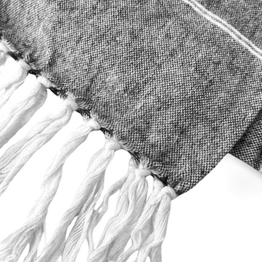 Plaid Katoen Grijs 170 x 130 cm Detail