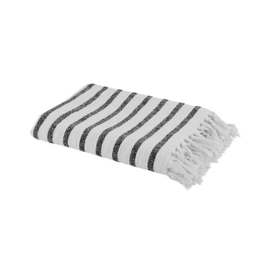 Plaid Katoen Zwart Wit 190 x 130 cm